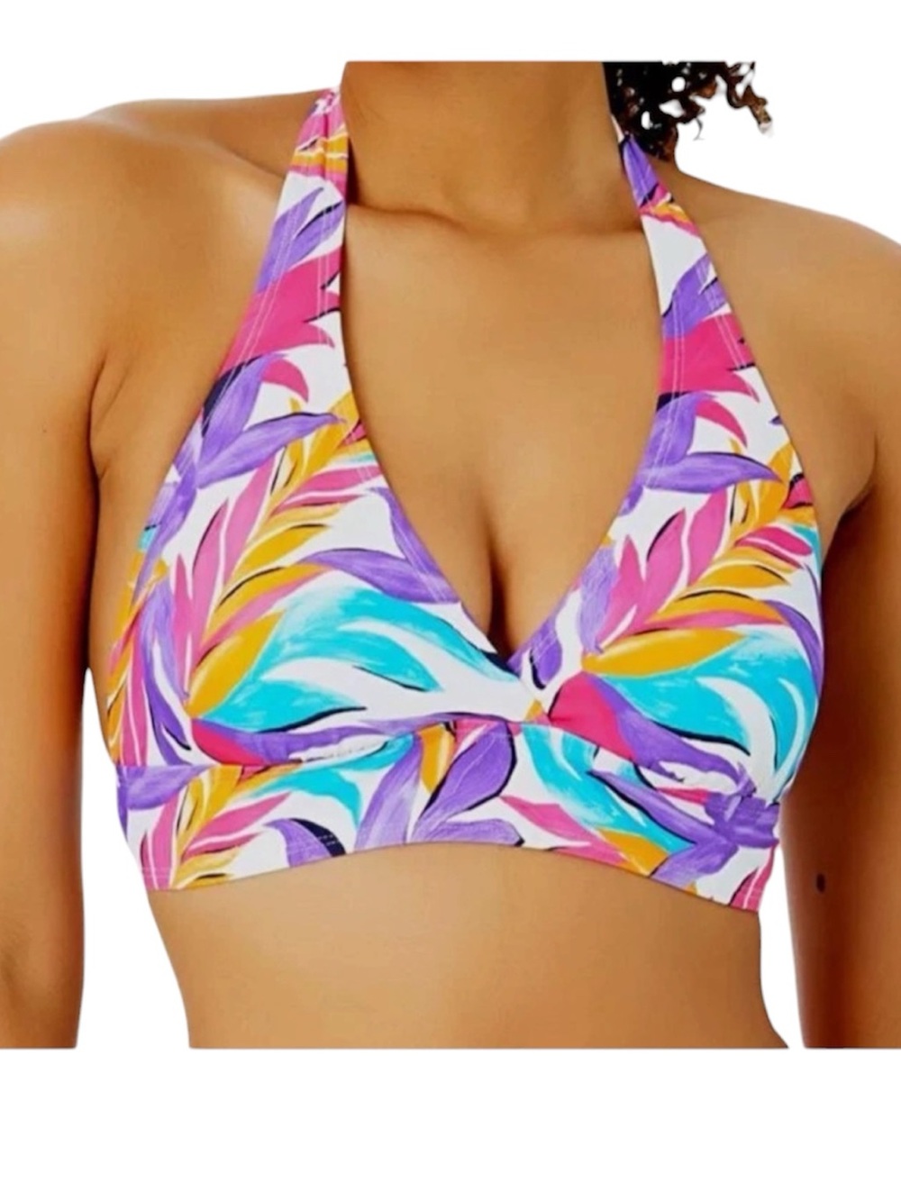 Anne Cole Colorful Halter Bikini Top